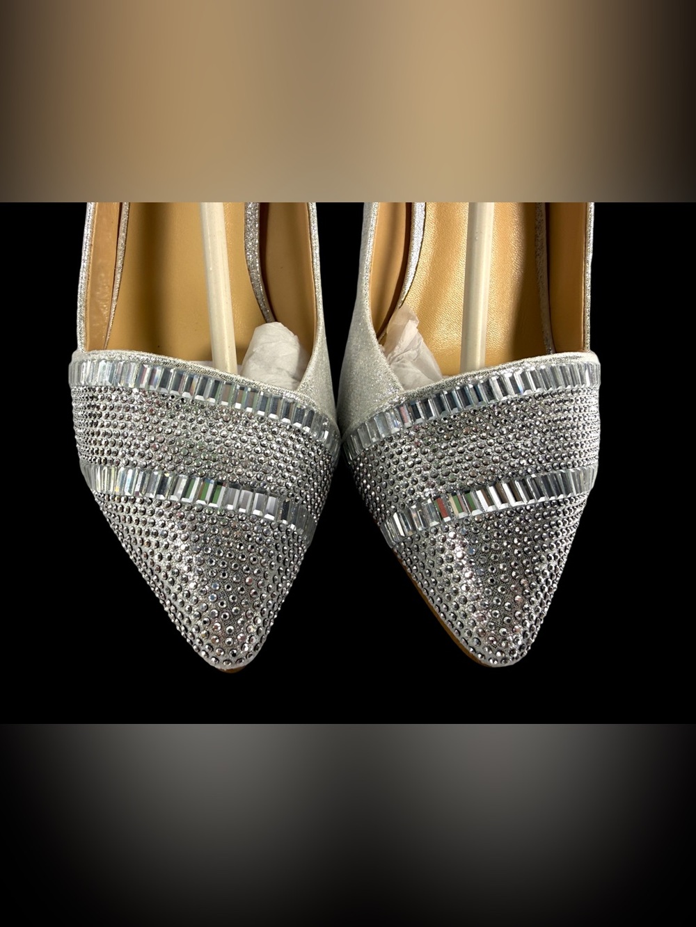 ALDO Silver Rhinestone Embellished Pointed-Toe Pumps - Picture 3 of 13
